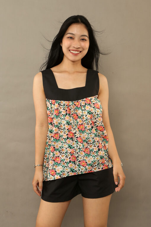 Bộ hai dây cổ vuông hoa cúc